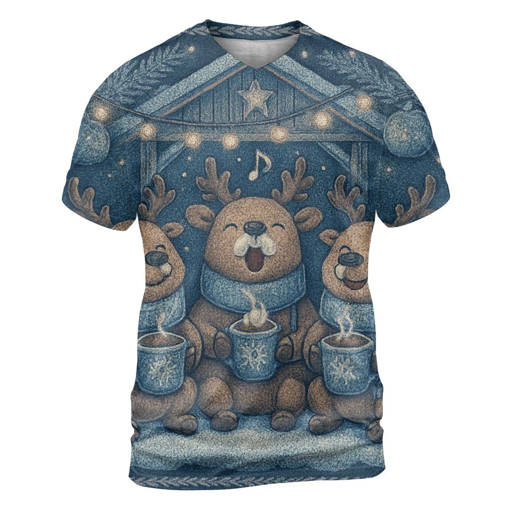 Reindeer Hot Cocoa Choir custom all-over print shirts