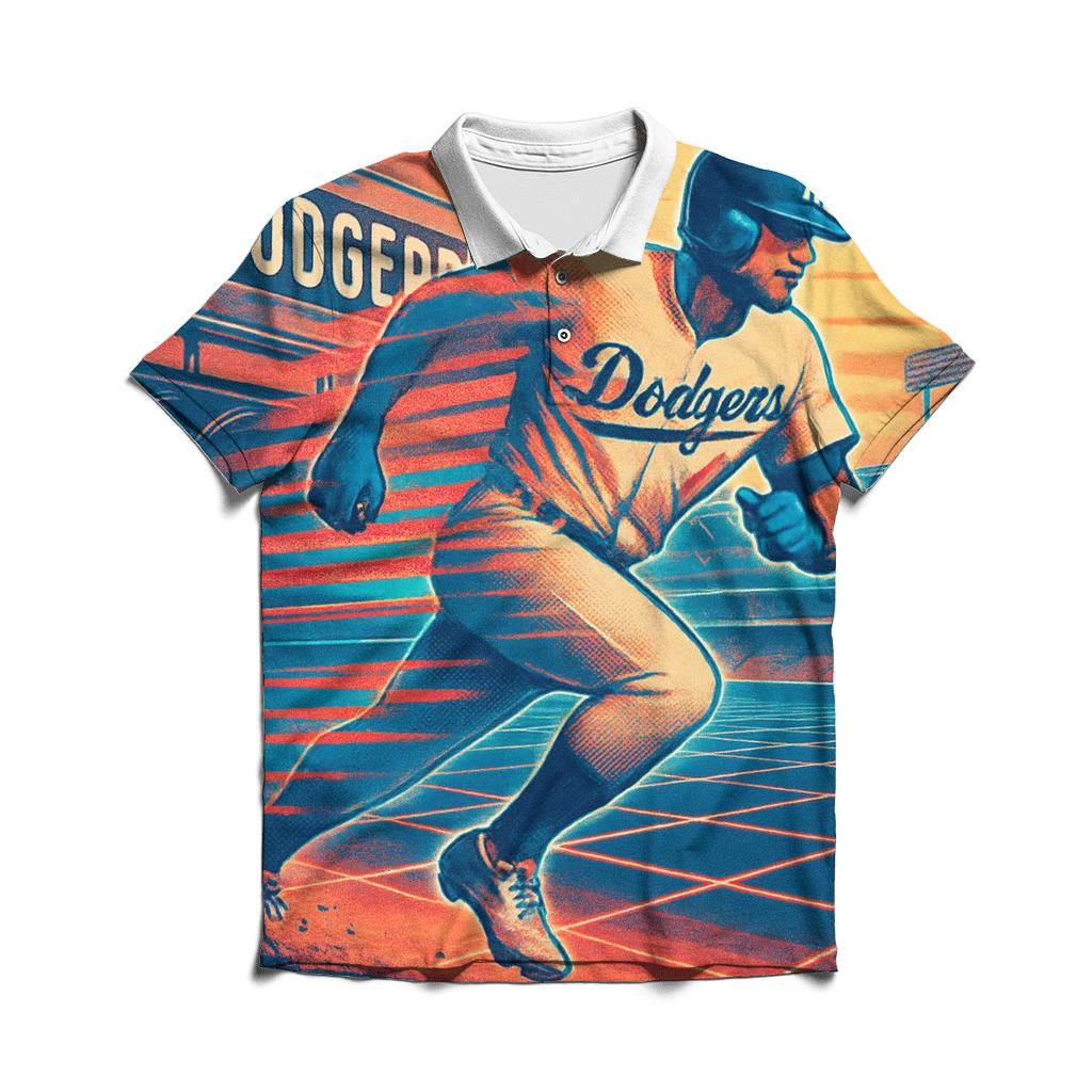 Retro Wave Baseline stylish collar polo tees