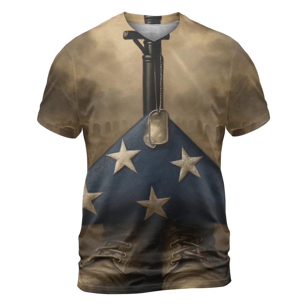 Folded Honor Still Life vibrant all-over design tees