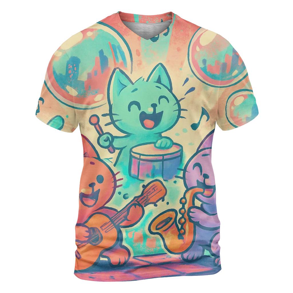 Bubble Band Kittens unique graphic print tees