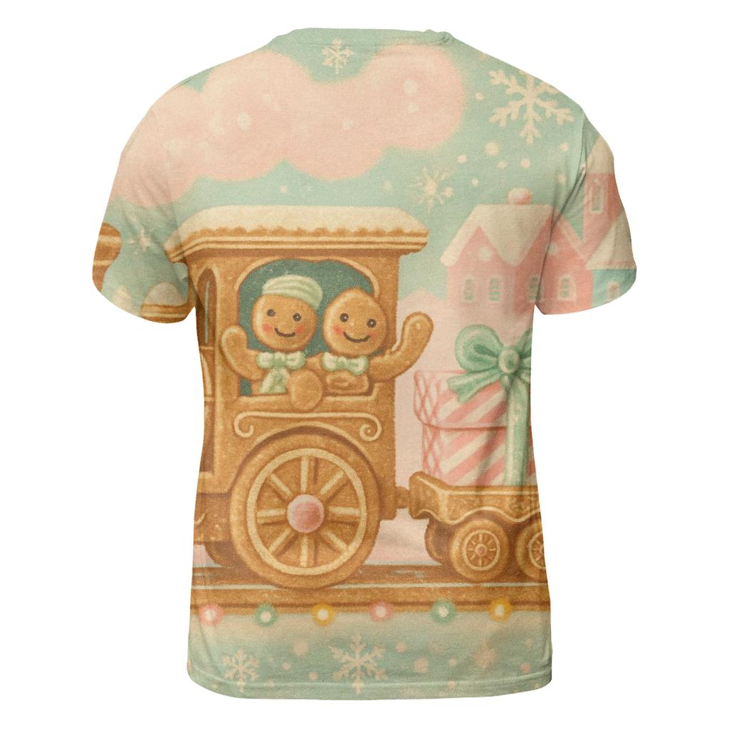 Gingerbread Train Express statement graphic shirts
