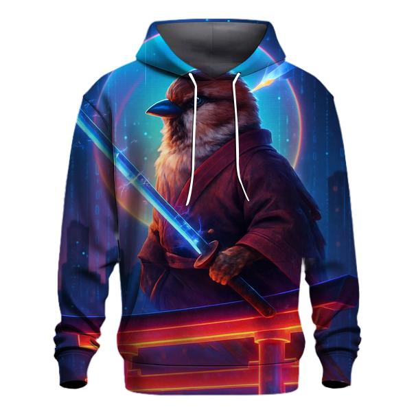 Synthwave Samurai Sparrow printed hoodies