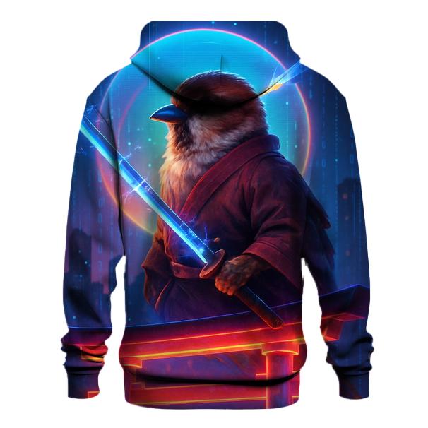 Synthwave Samurai Sparrow printed hoodies