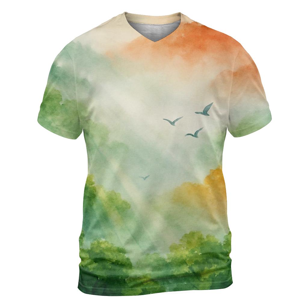 Verdant Flag Forest statement graphic shirts
