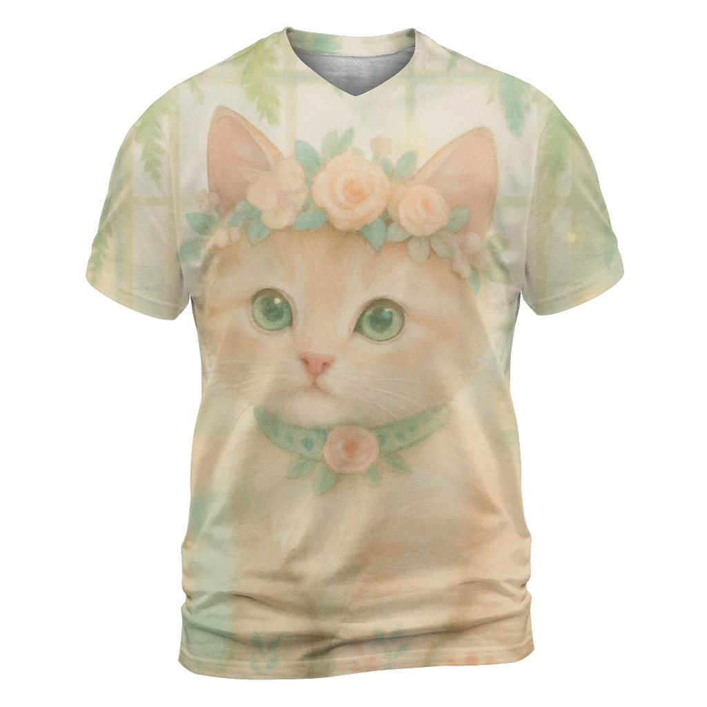 Botanical Crown Kitten custom all-over print shirts