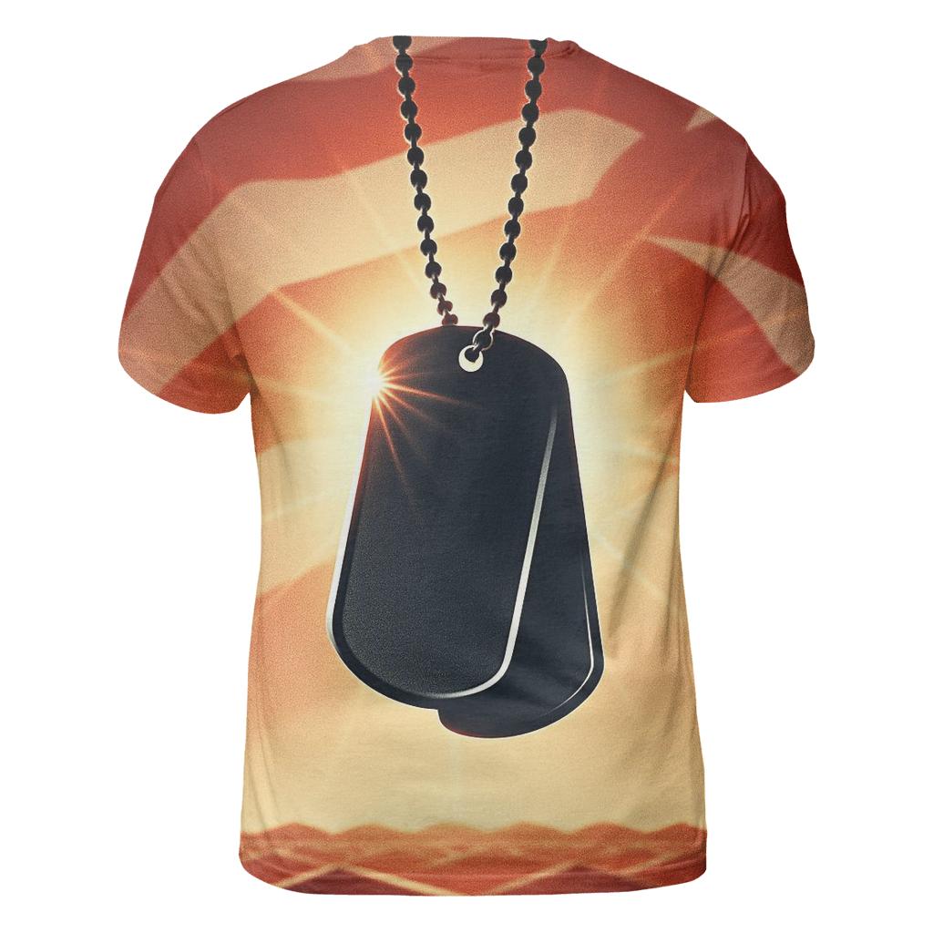 Dog Tags At High Noon vibrant all-over design tees