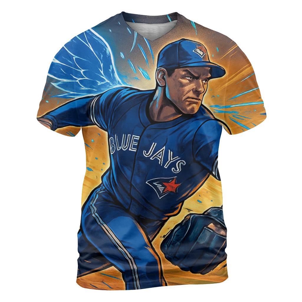 Winged Pitcher With Blue Jays Edge designer pattern shirts