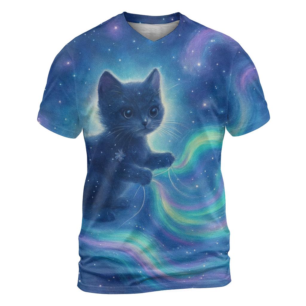 Dreamweaver Cosmic Kitten artistic all-over print tops