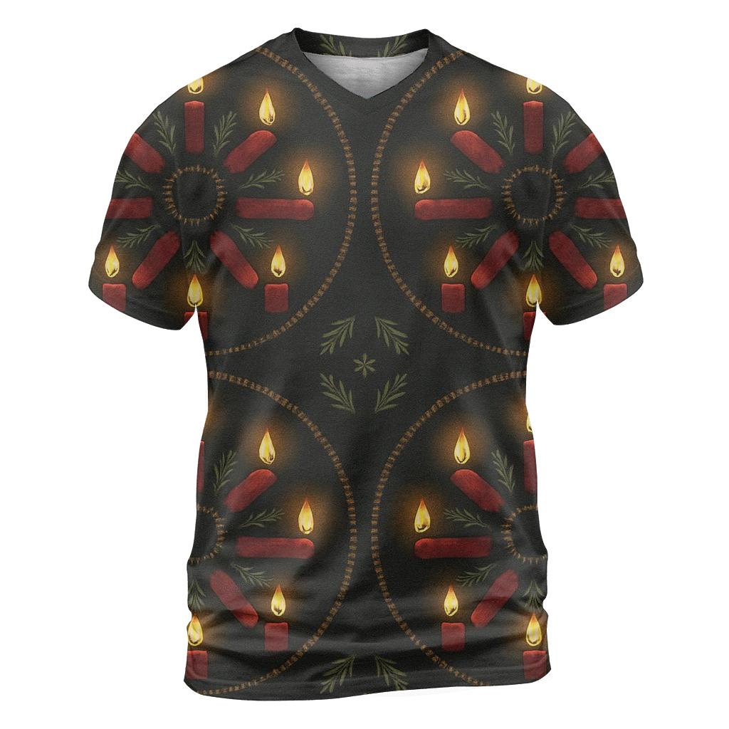 Advent Candle Concentric Array On Charcoal statement graphic shirts