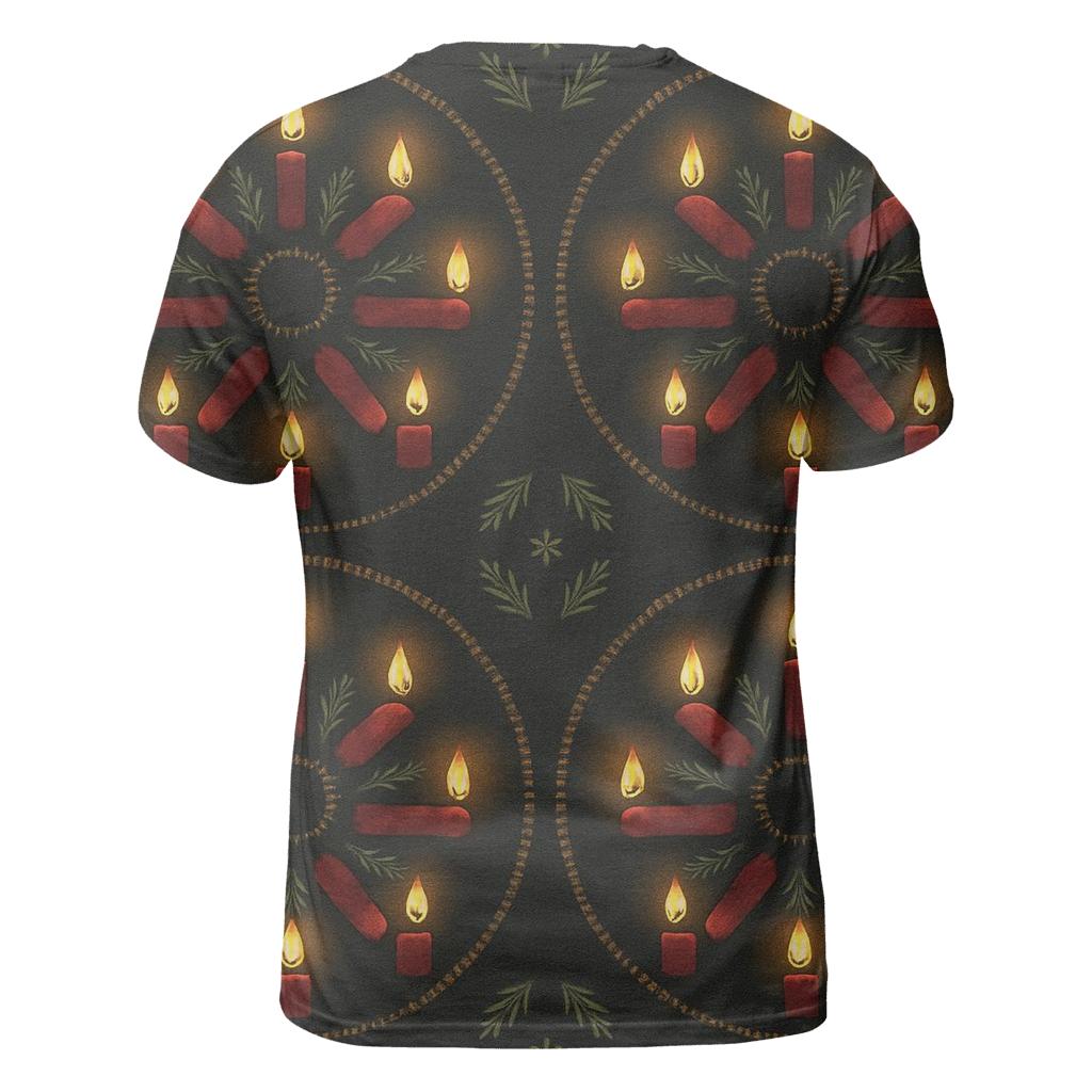 Advent Candle Concentric Array On Charcoal statement graphic shirts