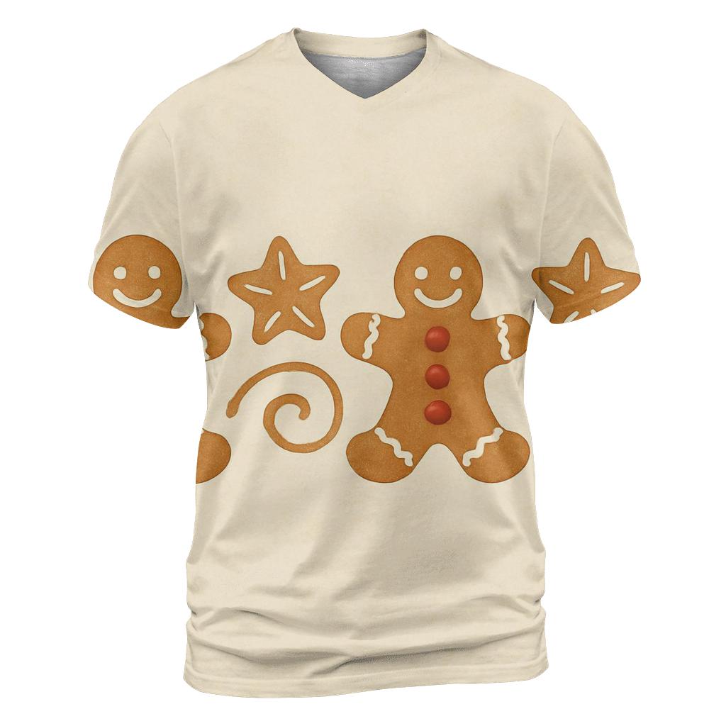 Gingerbread Border On Cream Background personalized full print shirts