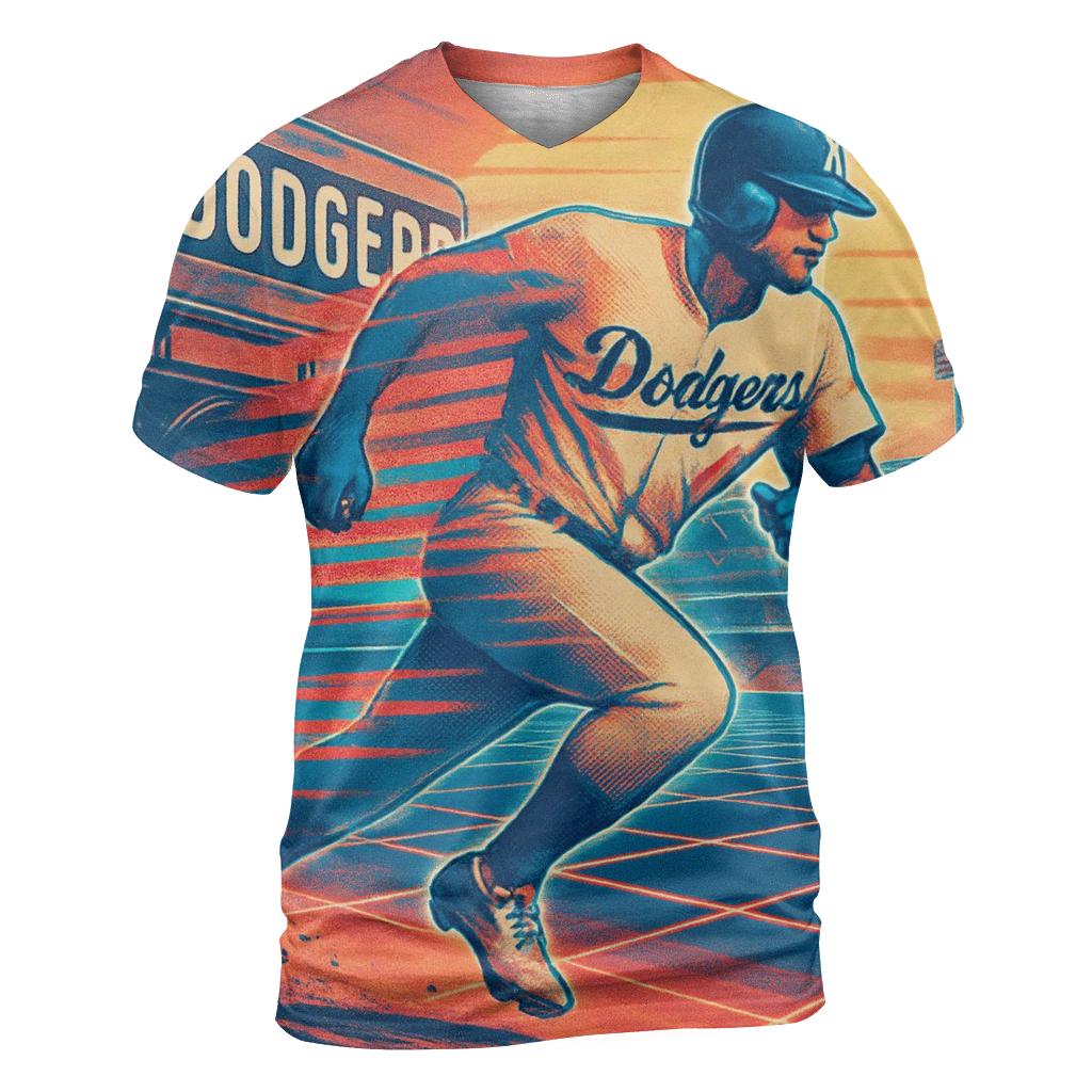 Retro Wave Baseline trendy printed shirt styles