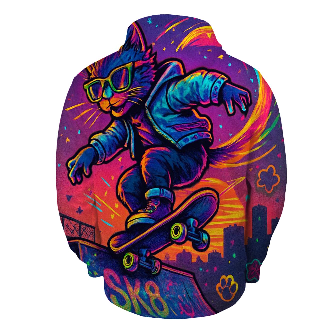 Retro Skateboard Alley Cat hoodie trends