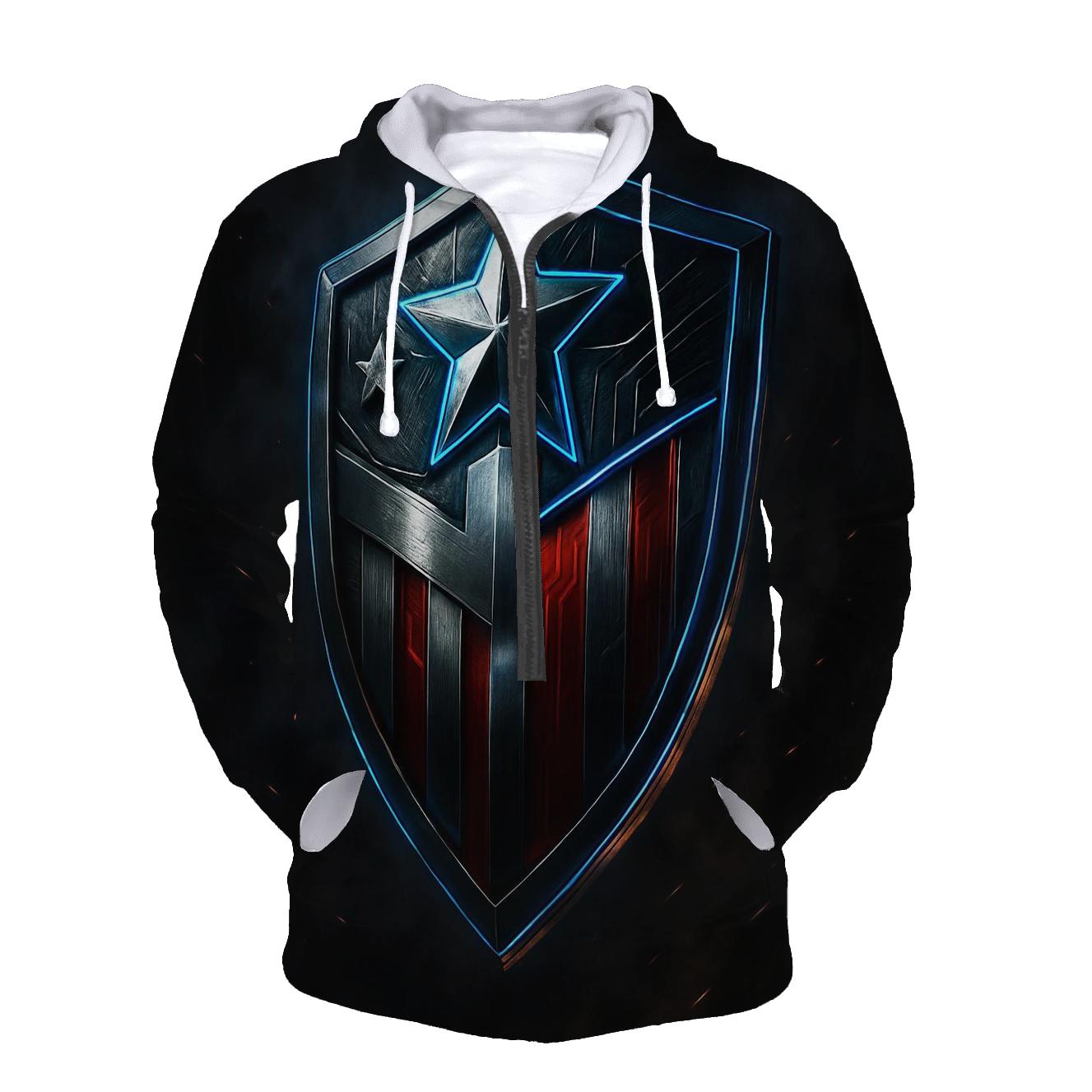 Patriotic Techno Shield hoodie styles