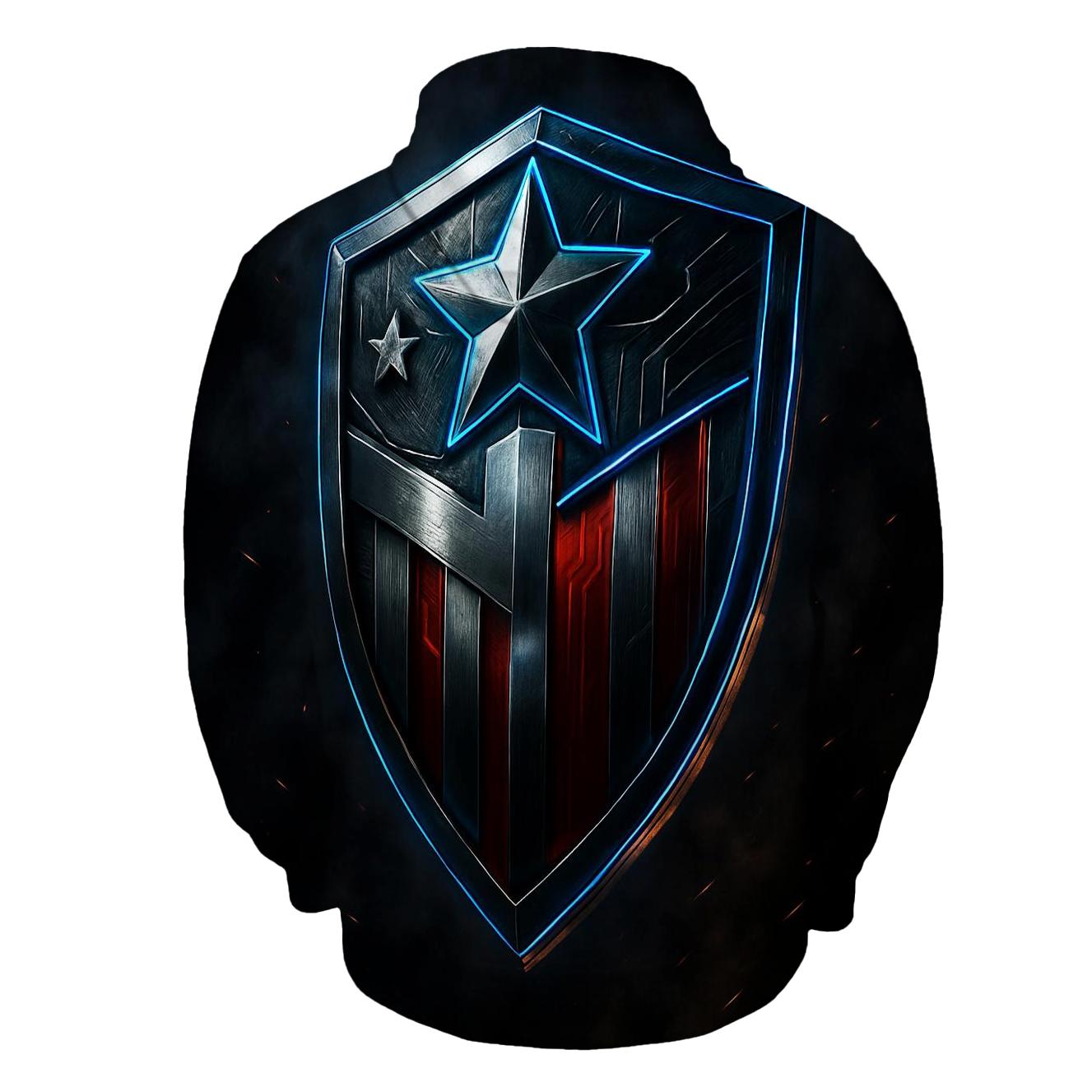 Patriotic Techno Shield hoodie styles