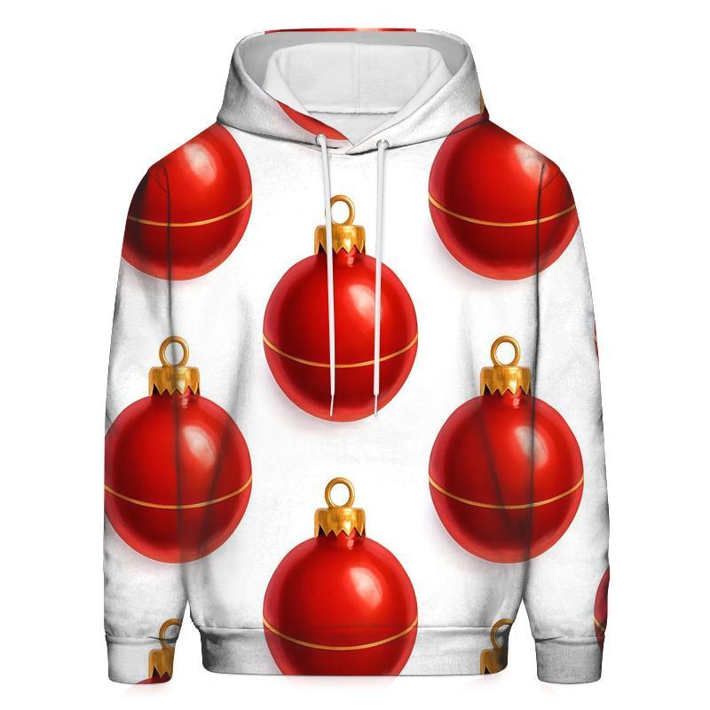 Red Ornament Grid On White Background premium hoodies