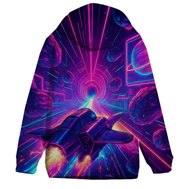 Retro Neon Warp Drive printed hoodies