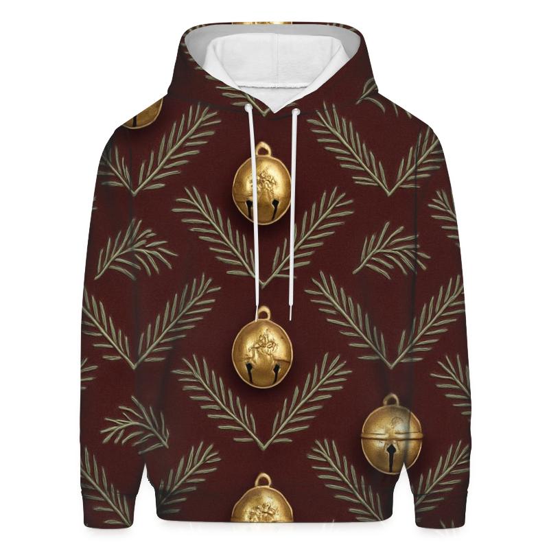 Golden Bell Chevron On Burgundy Background hoodie designs