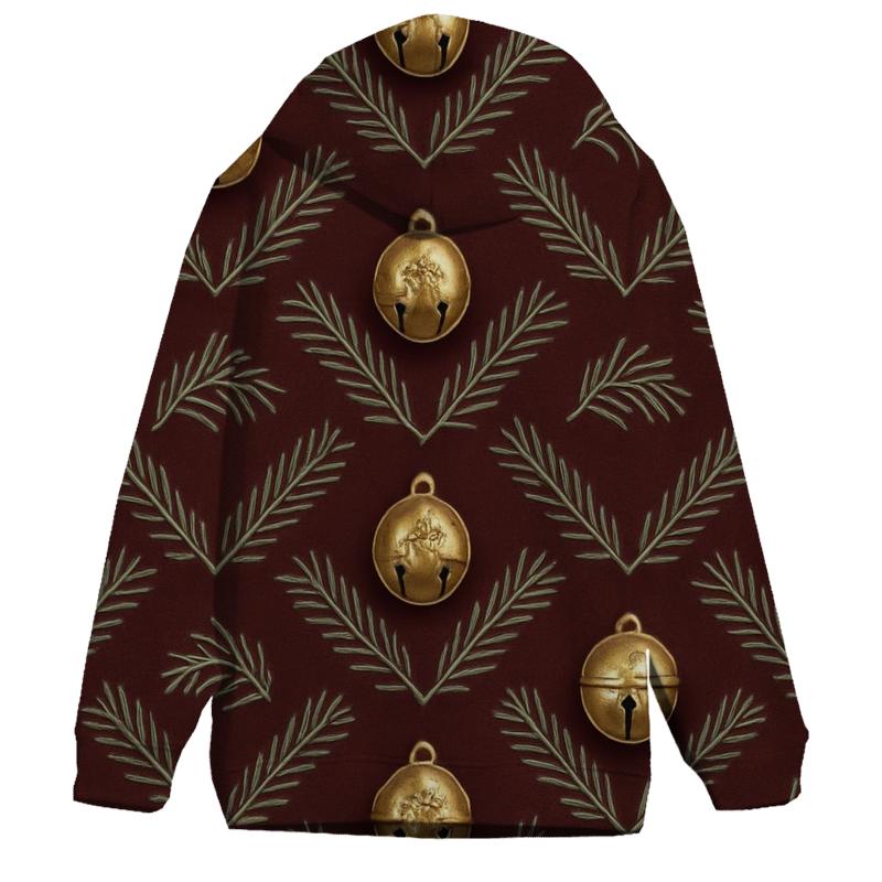 Golden Bell Chevron On Burgundy Background hoodie designs