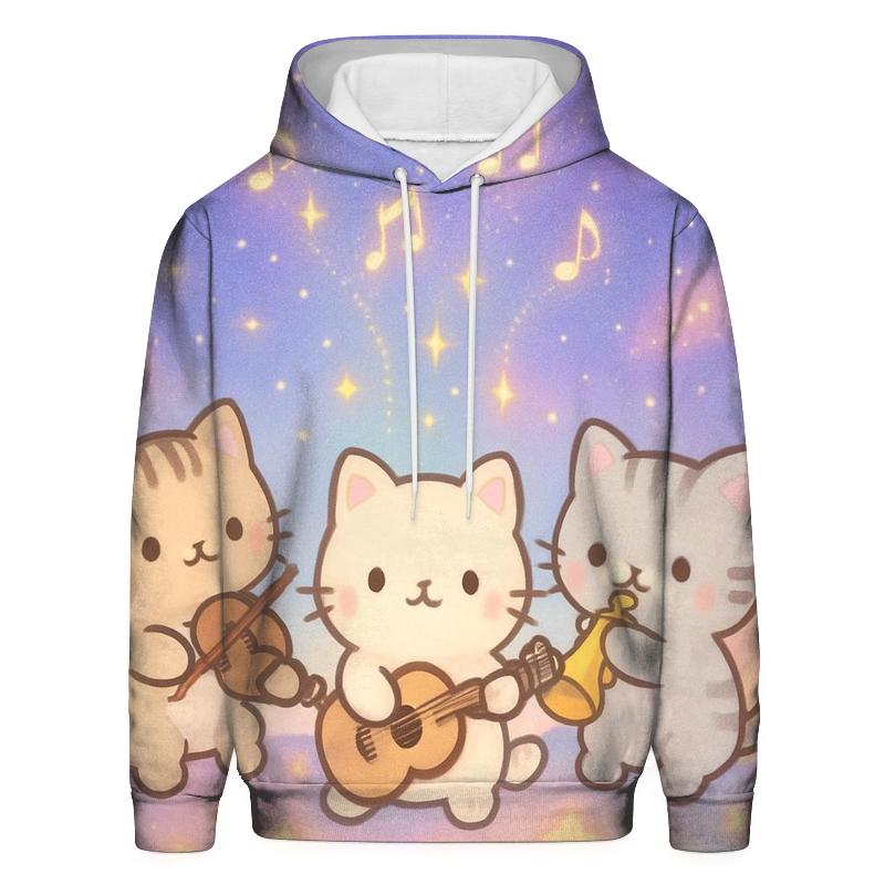Constellation Concert Cats embroidered hoodies