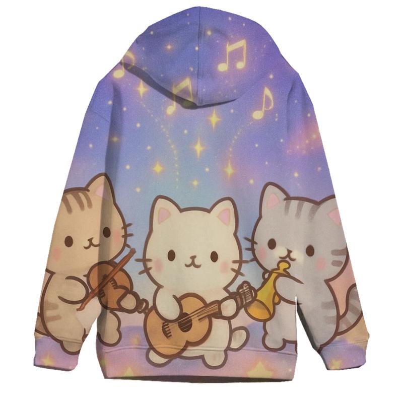 Constellation Concert Cats embroidered hoodies