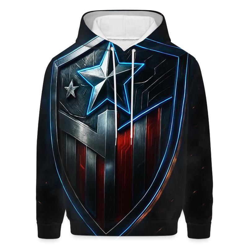 Patriotic Techno Shield pullover hoodies