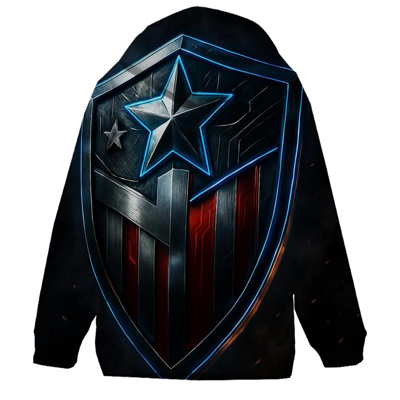 Patriotic Techno Shield pullover hoodies