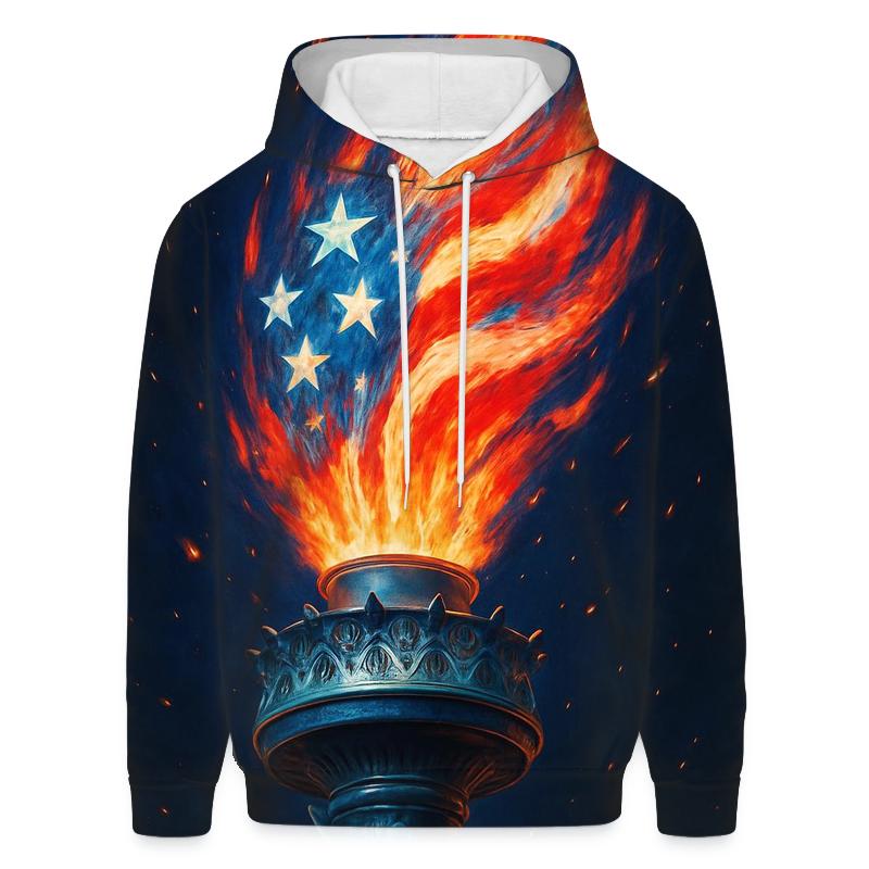 Liberty Flame Banner graphic hoodies