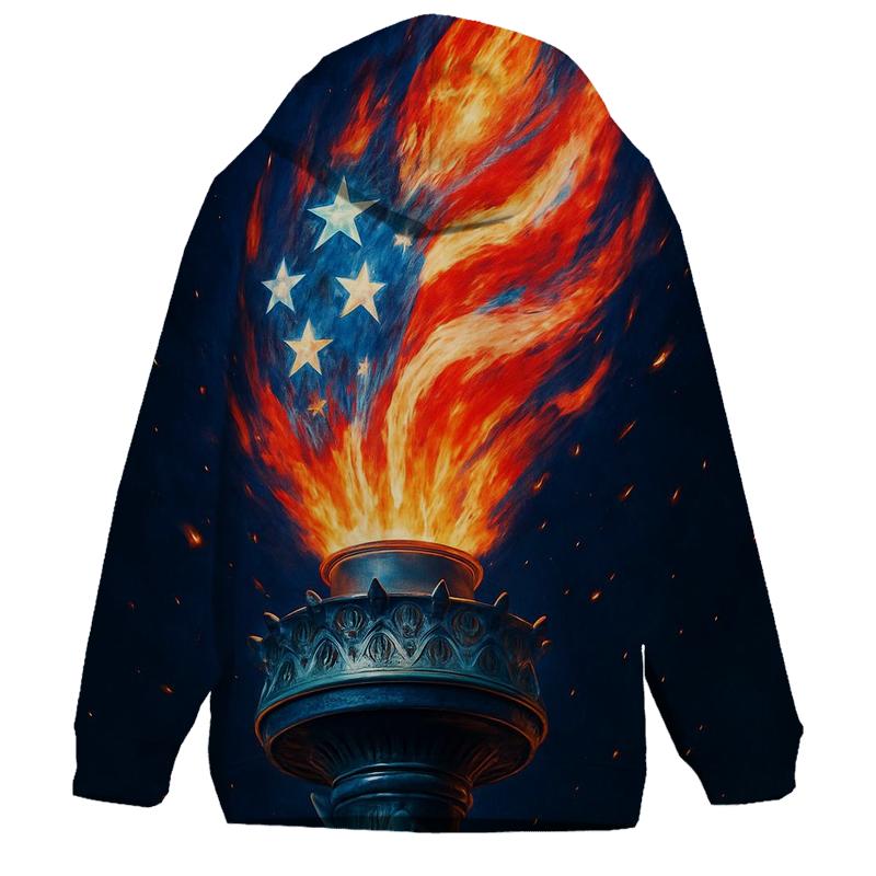 Liberty Flame Banner graphic hoodies
