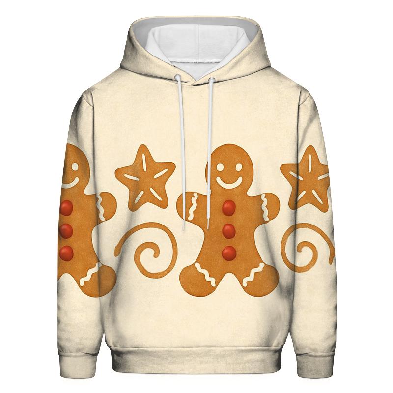 Gingerbread Border On Cream Background custom hoodies