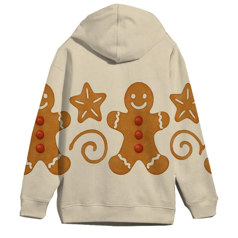 Gingerbread Border On Cream Background custom hoodies