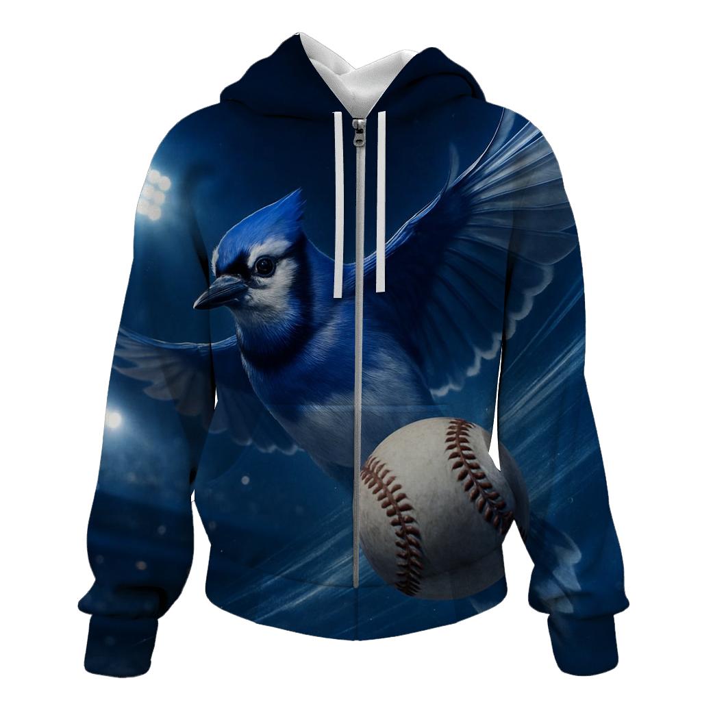 Soaring Blue Jays Flight embroidered hoodies