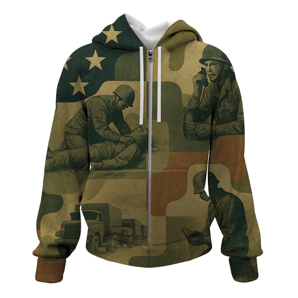 Camouflage Flag Mosaic printed hoodies