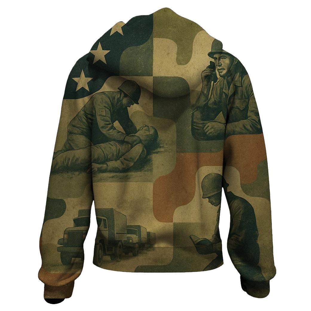 Camouflage Flag Mosaic printed hoodies
