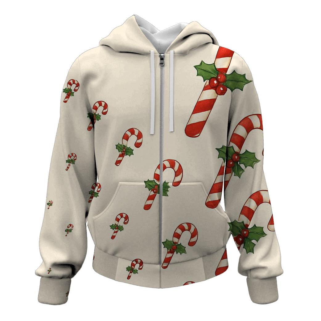Candy Cane Progression On Ivory Background designer hoodies