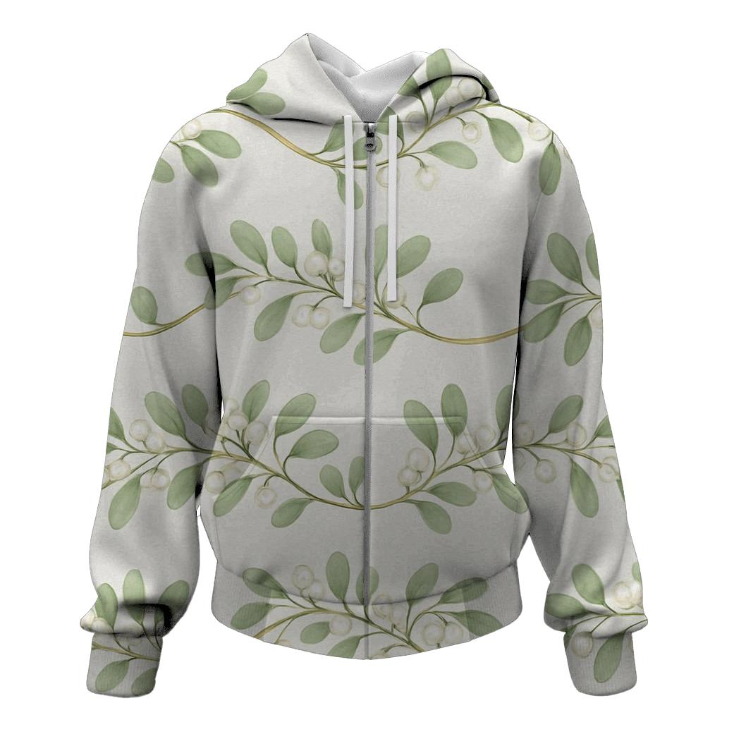 Mistletoe Wave On Light Gray Background hoodies fashion