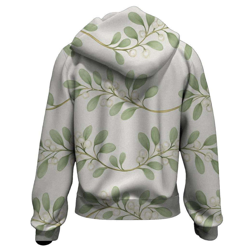 Mistletoe Wave On Light Gray Background hoodies fashion