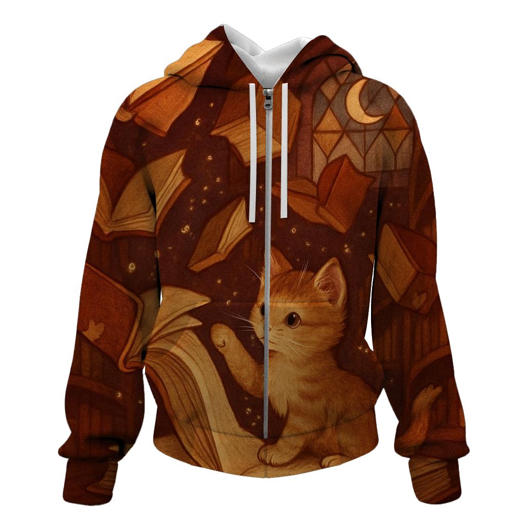 Midnight Bookshop Kitten graphic hoodies