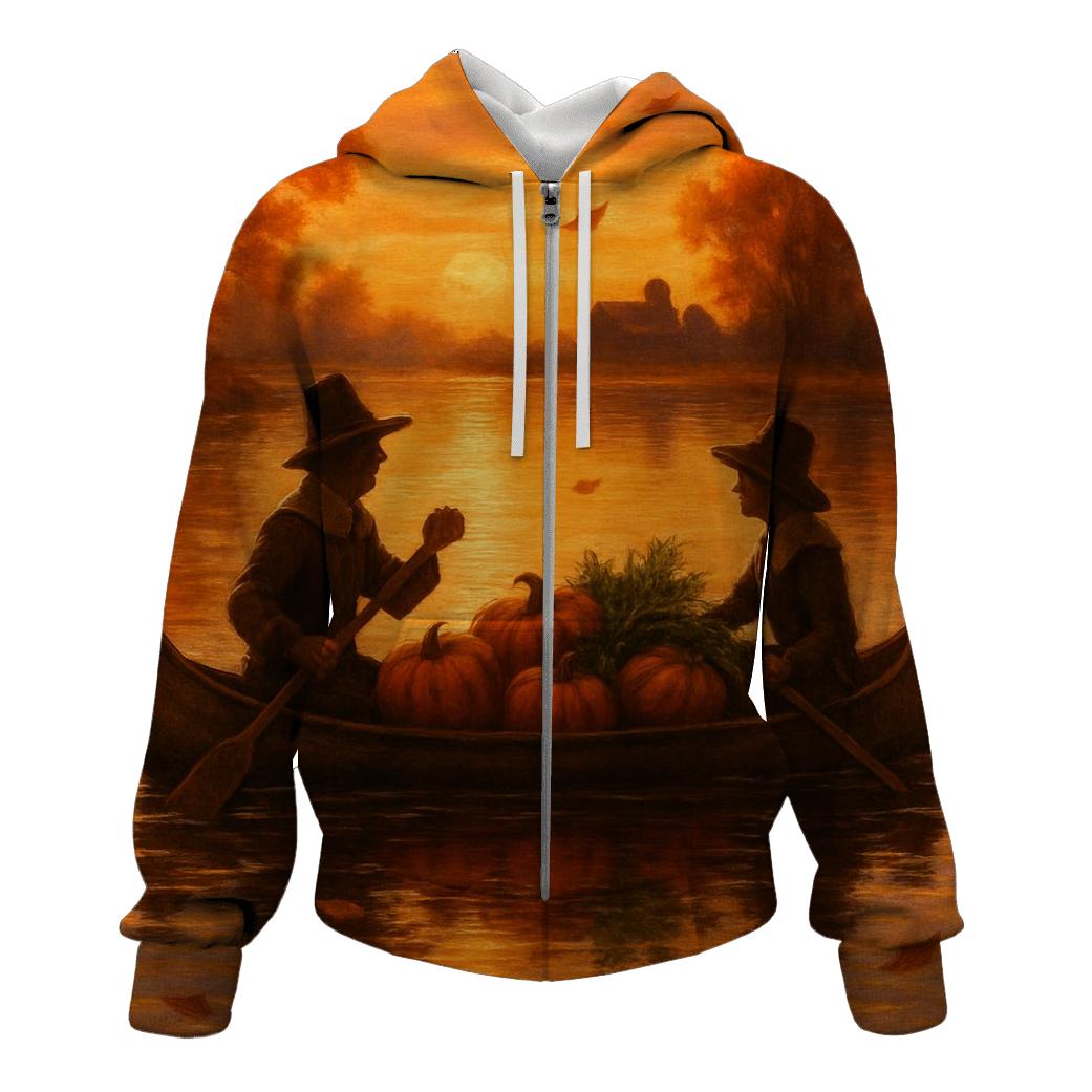 Sunset Pilgrim Canoe designer hoodies