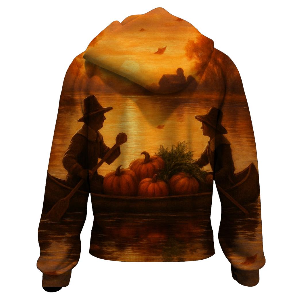 Sunset Pilgrim Canoe designer hoodies