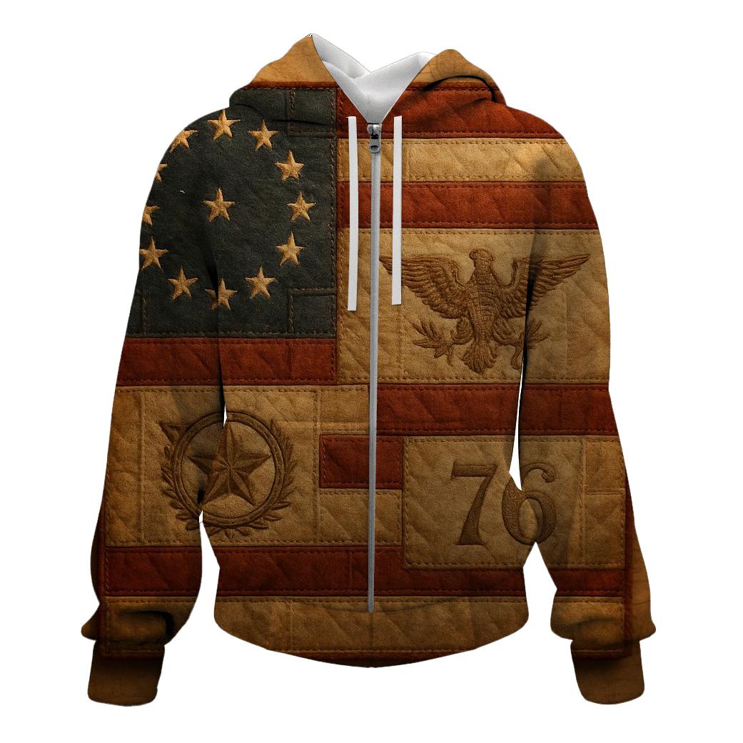 Heritage Patchwork Banner printed hoodies
