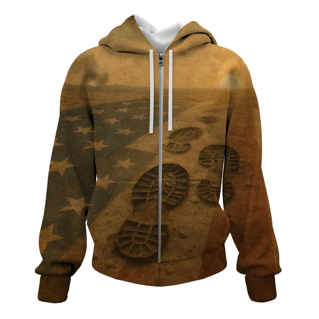 Bootprints On Old Glory heavyweight hoodies