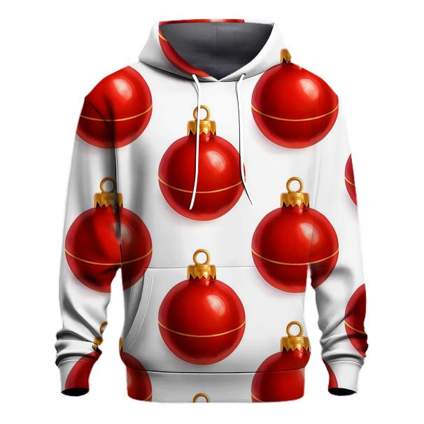 Red Ornament Grid On White Background hoodies fashion