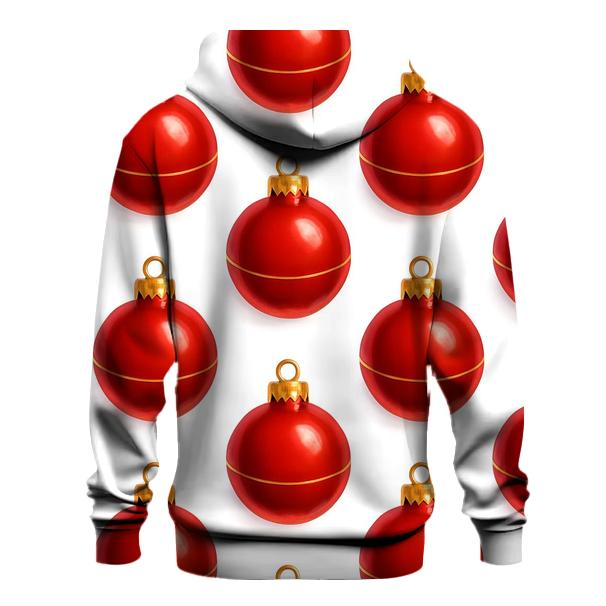 Red Ornament Grid On White Background hoodies fashion