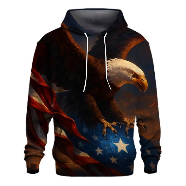 Crimson Wings Over Liberty printed hoodies