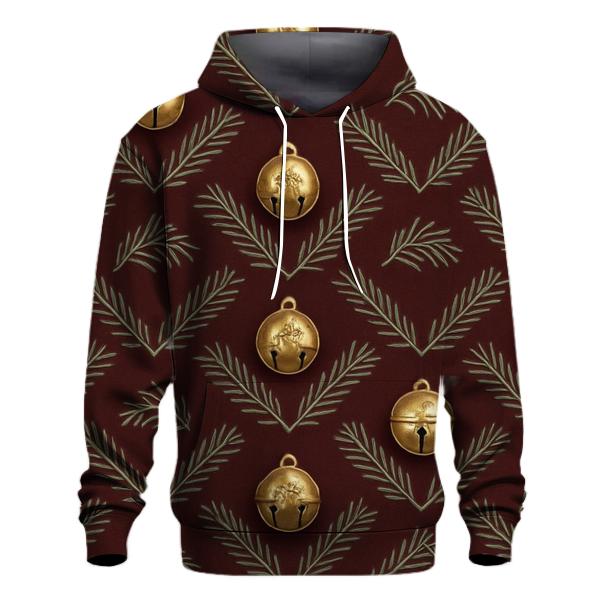 Golden Bell Chevron On Burgundy Background printed hoodies
