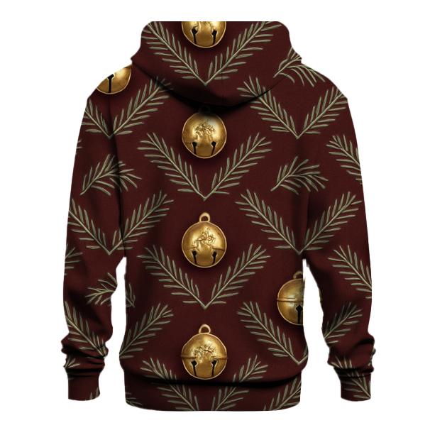 Golden Bell Chevron On Burgundy Background printed hoodies