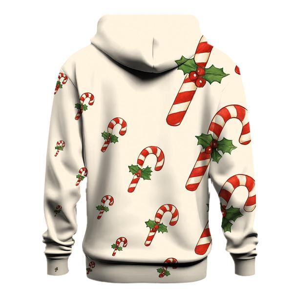 Candy Cane Progression On Ivory Background embroidered hoodies