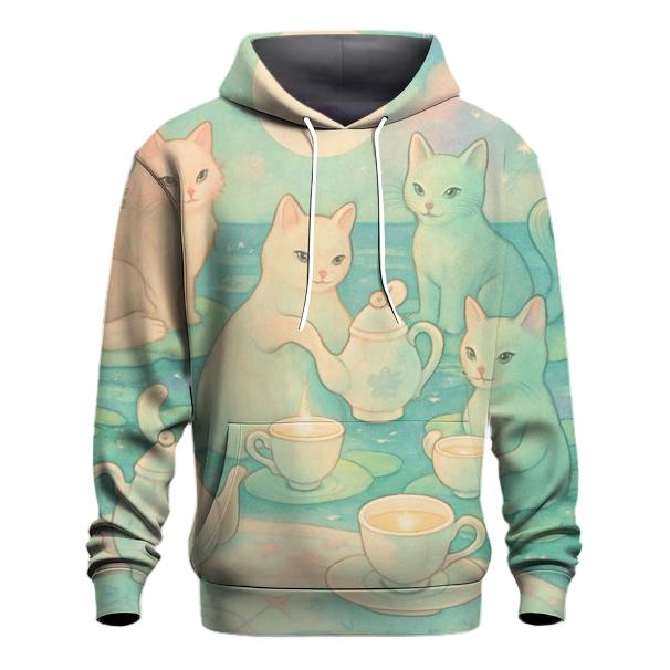 Starlight Tea Party Cats embroidered hoodies
