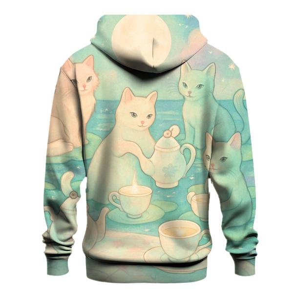 Starlight Tea Party Cats embroidered hoodies